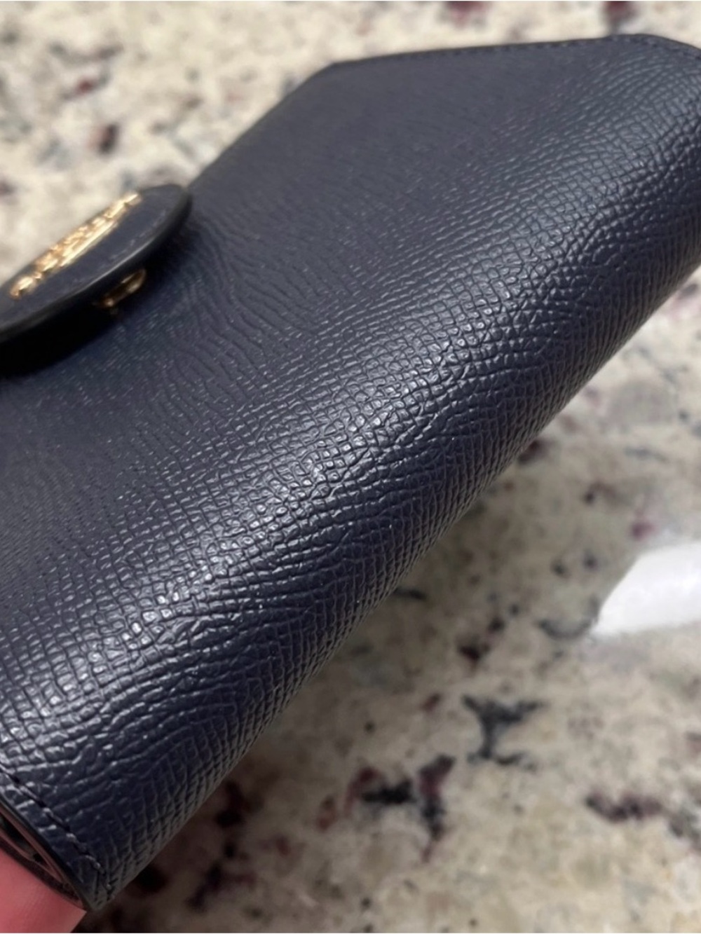 Coach Midnight Saffiano Leather Snap Wallet with Gold Logo - Picture 5 of 9